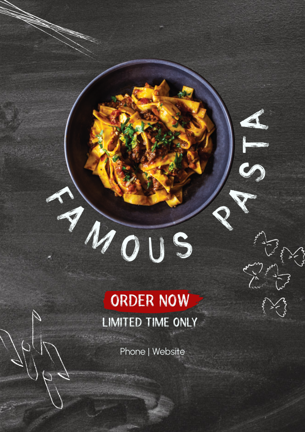 Pasta Chalkboard Flyer Design Image Preview