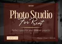 Photo Studio Rental Postcard Design