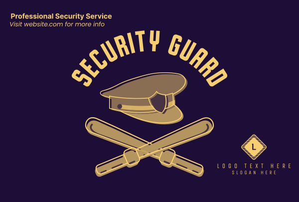 Security Hat and Baton Pinterest Cover Design Image Preview