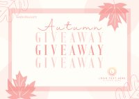 Cozy Leaves Giveaway Postcard Design