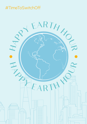 Earth Hour Lineart Flyer Image Preview