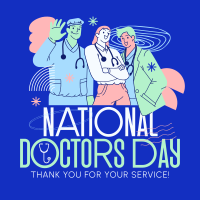 Modern Quirky Doctor's Day Instagram Post Design