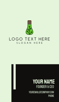 Green Eco Bulb Business Card Design