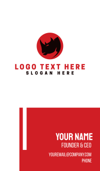 Black Rhino Red Circle Business Card Design