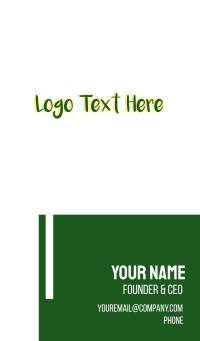 Green Tropical Wordmark Business Card Design