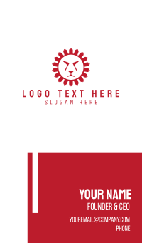 Red Sun Lion Business Card Design