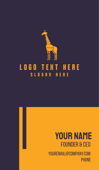 Colorful Giraffe Business Card Design