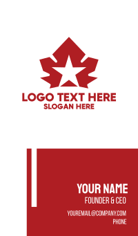 Red Canadian Star Business Card Design