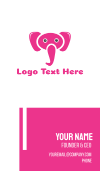 Pink Elephant Business Card Design