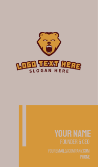 Wild Aggressive Brown Bear Business Card Design