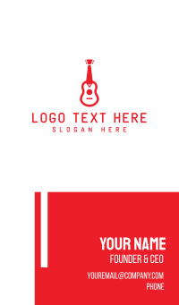 Red Tie Guitar Business Card Design