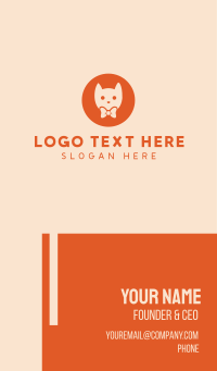 Orange Kitty Cat Business Card Design