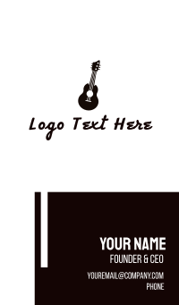 Black Acoustic Guitar Band Business Card Design