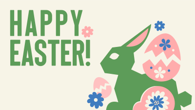 Floral Easter Bunny  Facebook event cover Image Preview