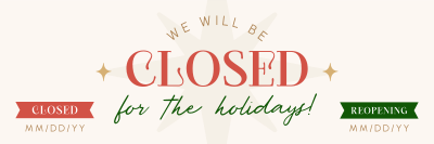 Holiday Closing Badge Twitter header (cover) Image Preview