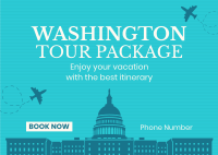 Washington Travel Package Postcard Design