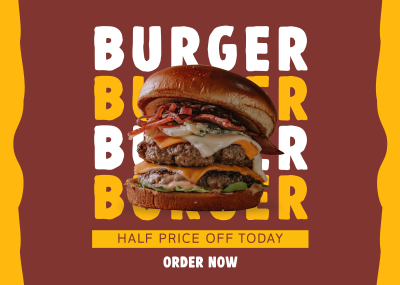 Free Burger Special Postcard Image Preview