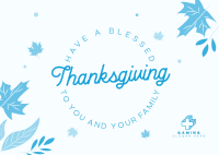 Thanksgiving Leaves Postcard Design