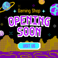 Pixel Space Shop Opening Instagram Post Design