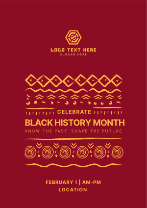 Black History Month Pattern Flyer Image Preview