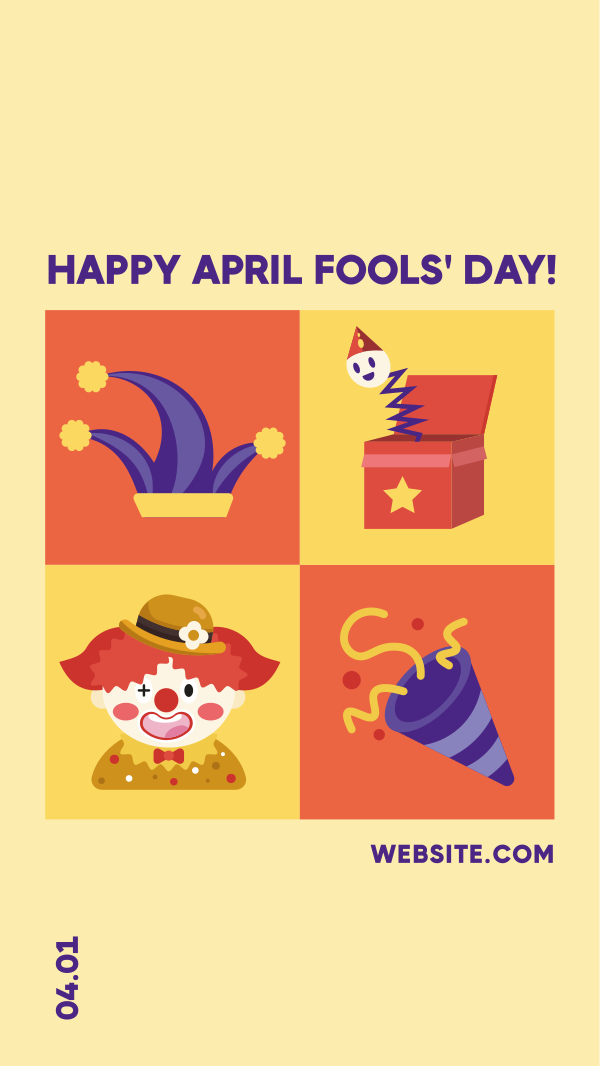 Tiled April Fools Facebook Story Design Image Preview
