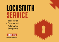 Locksmith Services Postcard Design
