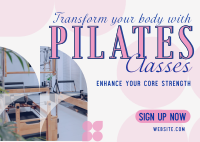 Minimalist Pilates Classes Postcard Design