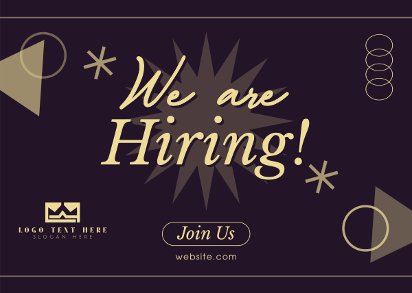 Quirky We're Hiring Postcard Design