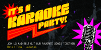 Sparkly Karaoke Party Twitter Post Image Preview