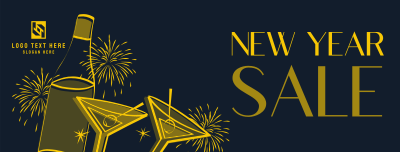 New Year Sparks Facebook cover Image Preview