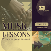 Cool Music Lessons Instagram Post Design