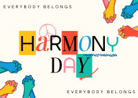 Fun Harmony Day Postcard Design