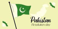 Pakistan Day Flag Twitter Post Design