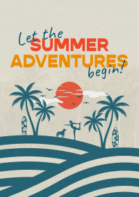 Retro Summer Silhouette Poster Image Preview
