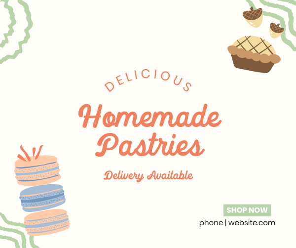 Aesthetic Bakery Illustration Facebook Post Design Image Preview