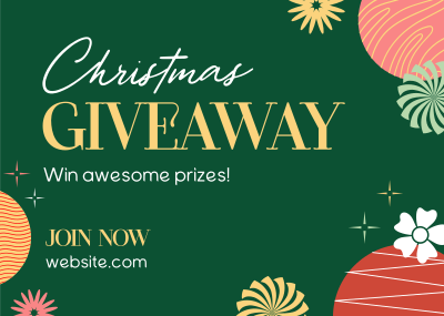 Abstract Christmas Giveaway Postcard Image Preview