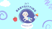 Babysitting Services Illustration Facebook Event Cover Design