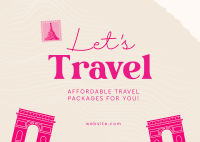 Let's Travel Postcard Design