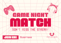 Game Night Match Postcard Design