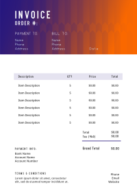 Modern Business Pattern Invoice Image Preview