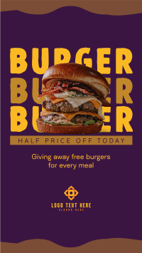 Free Burger Special Instagram Reel Design