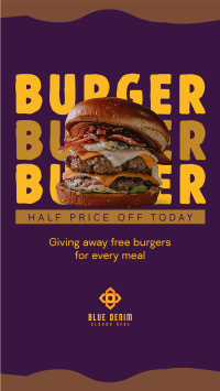 Free Burger Special Instagram Reel Image Preview