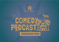 Playful Comedy Podcast Postcard Image Preview