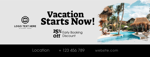 Vacation Starts Now Facebook Cover Design Image Preview