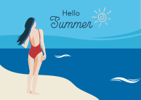 Hello Summer Scenery Postcard Image Preview