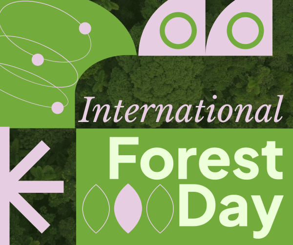 Geometric Shapes Forest Day Facebook Post Design