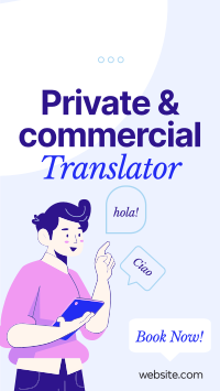 Translator for Hire Facebook Story Design