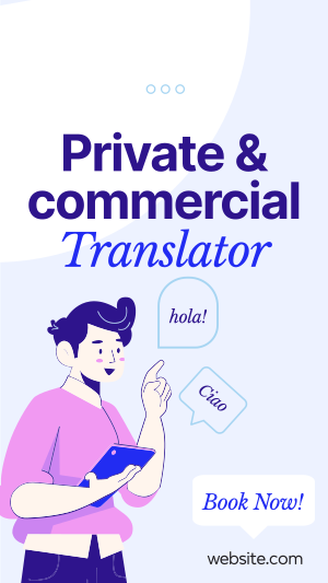 Translator for Hire Facebook story Image Preview