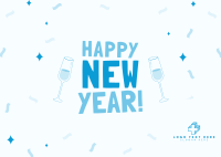 Happy New Year Postcard Design