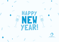 Happy New Year Postcard Image Preview